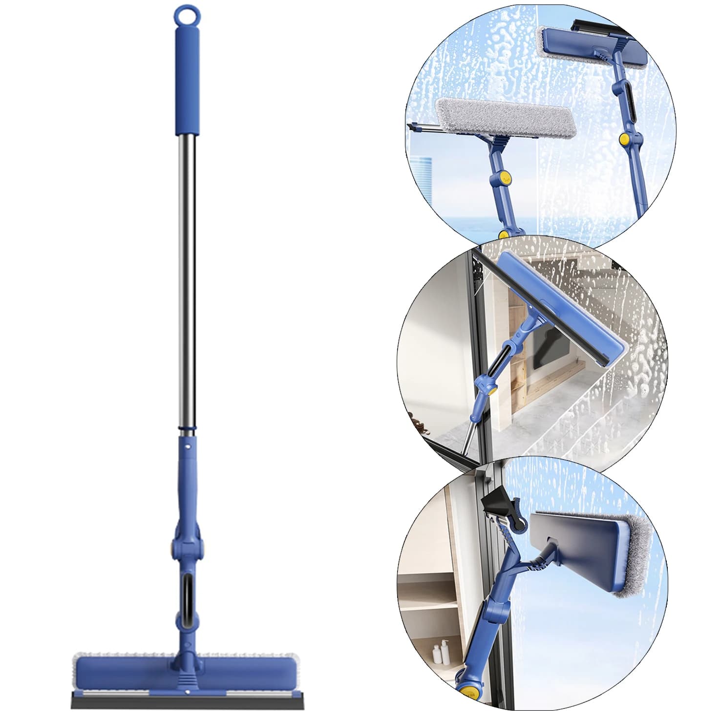 Kit vitres 2-en-1 manche extensible 150 cm